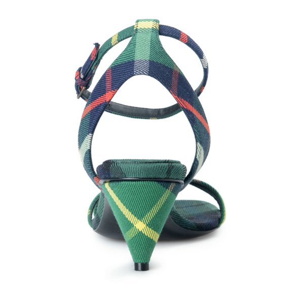 BURBERRY London Womens Canvas Check Heeled Sandals - Picture 3 of 7